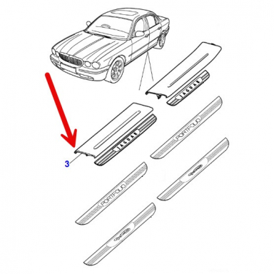 USED TREAD PLATE INNER FOR FRONT DOOR OPENING COLOR MOCHA  C2C26180AMB